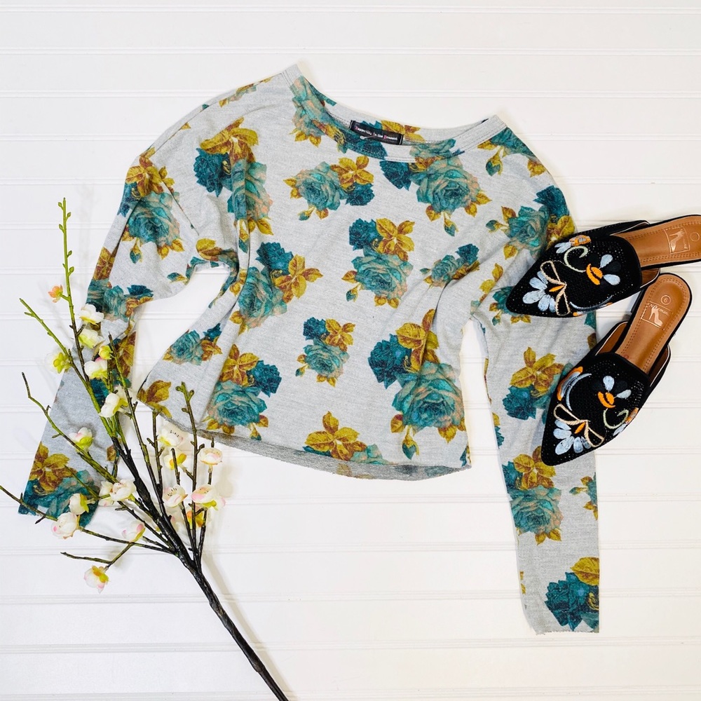 h.i.p. Floral Long Sleeve Crop Top